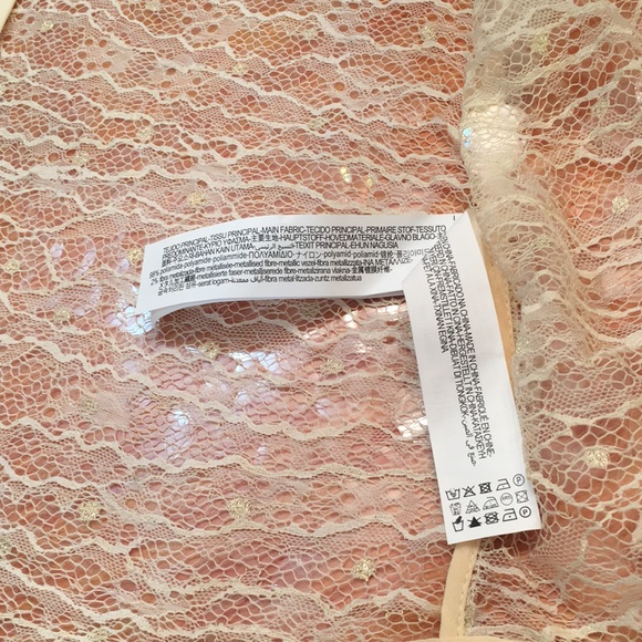 Zara Sequin Button Down semi sheer Cream Shirt Top sz.XS - Picture 14 of 16